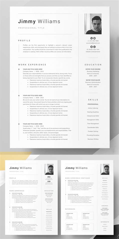 25 Clean Minimal Resume Templates Design Graphic Design Junction