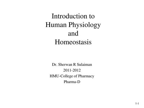 Ppt Introduction To Human Physiology And Homeostasis Powerpoint