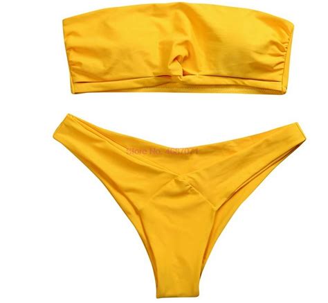 Bikini Bandeau brasileño con Push Up para mujer traje de baño Sexy