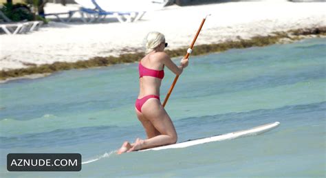 Lindsey Vonn Sexy Seen In A Red Bikini As She Takes Paddle Board For A Ride In Tulum Aznude