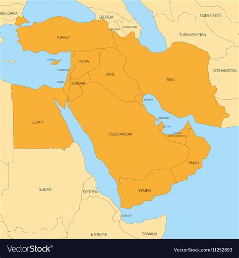 Map Of The Middle East Region - Angie Bobette