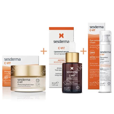 Sesderma C-VIT Moisturizing Facial Cream, Serum, Eye Contour Cream ...