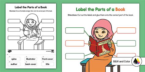 Label The Parts Of A Book Activity Worksheet For Kids Twinkl Usa