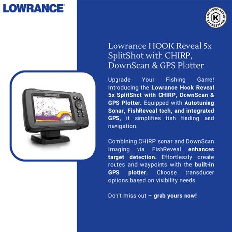 Lowrance HOOK Reveal 5x SplitShot With CHIRP DownScan GPS Plotter