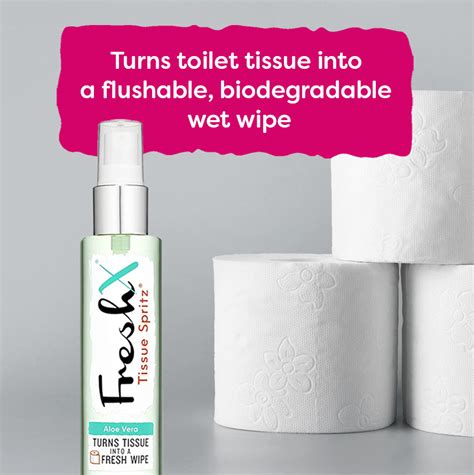 FreshX Aloe Vera Toilet Paper Spray makes 200 flushable wet wipes ...