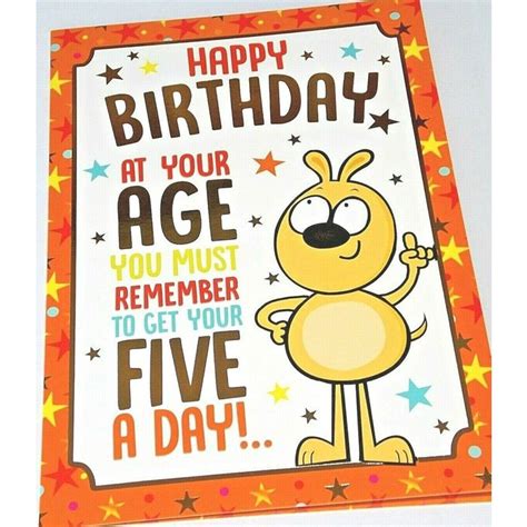 Funny Birthday Card Five A Day Theme Joke Box Range By Silverline