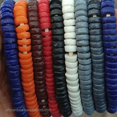 African Disc Beads Ghana Krobo Recycled Glass Mm Spacers African