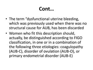 Abnormal Uterine Bleeding Aub Ppt