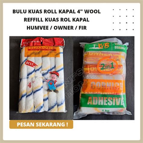 Jual Isi Bulu Kuas Roll Kapal Wool Inch Reffill Roller Cat Tembok