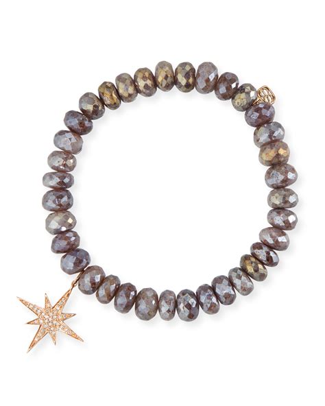 Sydney Evan Mm Quartz Beaded Bracelet W K Diamond Starburst Charm