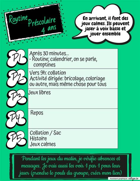 Routine Pr Scolaire Ans Pr Scolaire Autres Outils Enseignants Edigo