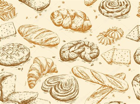 Vintage Pattern Bread Stock Vector Natalia Skripko