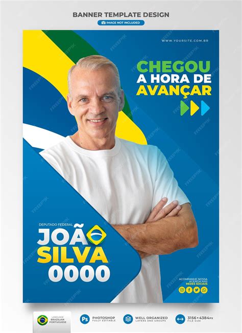 Banner Campanha Eleitoral No Brasil Para Campanha De Marketing De Mídia