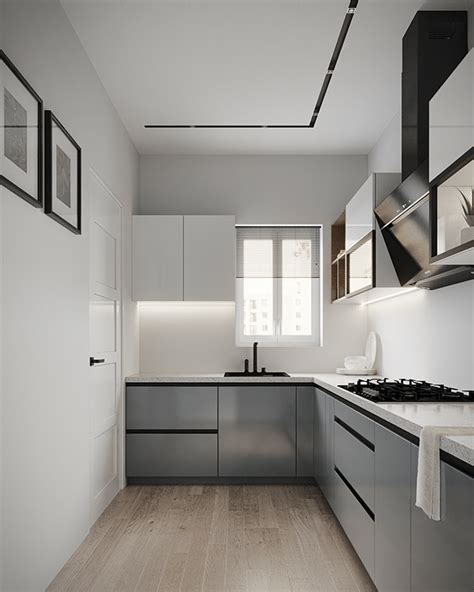 Grey And White Kitchen on Behance