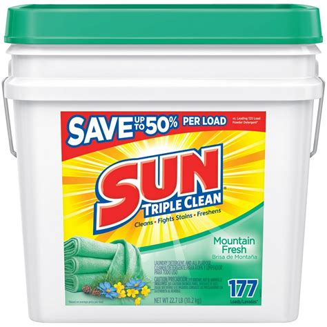 Sun Powder Laundry Detergent Mountain Fresh 227 Lb 177 Loads