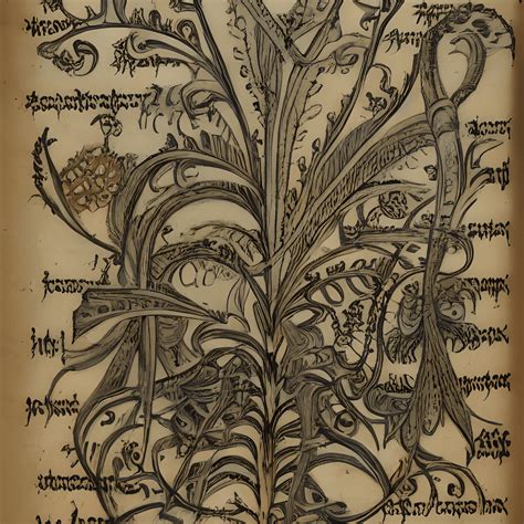 Intricate Detailed Caricature Of Flowering Plant In Style Of The