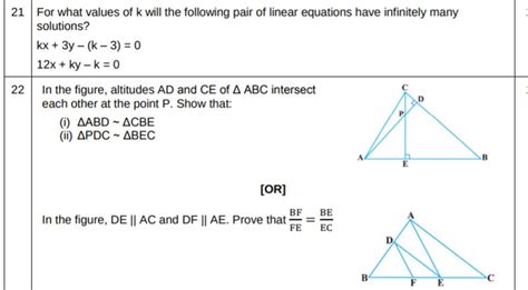 For What Values Of K Will The Following Pair Of Linear Equations Have