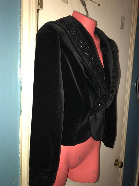 Vintage Laura Ashley Velvet Jacket Velvet And Beads Blazer Etsy