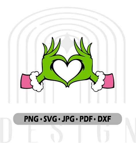 Grinch Corazón Manos Feliz Grinchmas Svg Navidad Svg Etsy México