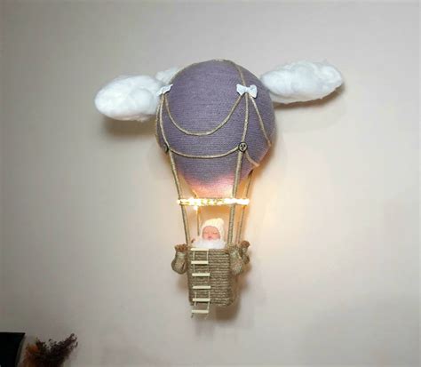 Hot Air Balloon Nursery Light Nursery Decor Purple Nursery Etsy