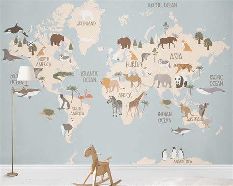 World Map with animals