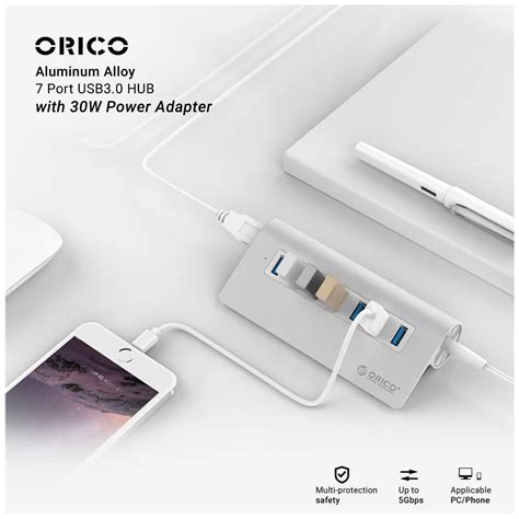 Orico Rico Aluminum 7 Port Usb30 Hub Converter Ryans