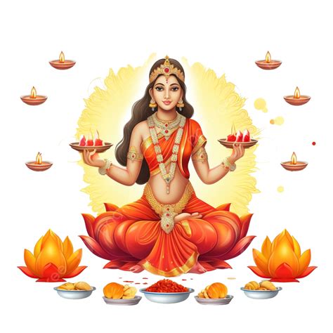 Happy Diwali Festival Card With Diya And Hindu Goddess Lakshmi Hindu Festival Hindu Indian