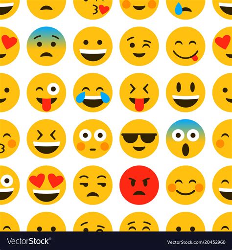 Set Of Orange Emoticons Icons Of Smiles Emotions Flat Emoticon Vector