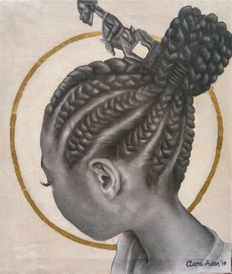 a painting of a woman with braids in her hair