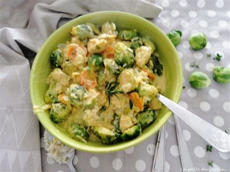 Curry De Choux Bruxelles Et Poulet Au Lait De Coco La Pelle Du Jardin