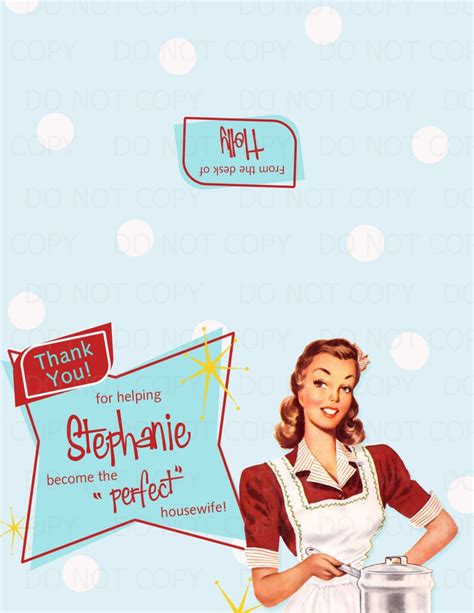 Printable Diy Bridal Shower Retro Housewife Theme Fold Over Etsy