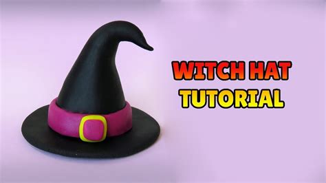 Making MINIATURE WITCH HAT Halloween Easy Polymer Clay Fondant DIY