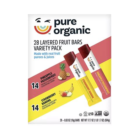 Pure Organic Layered Fruit Bars Variety Pack 28 Pk