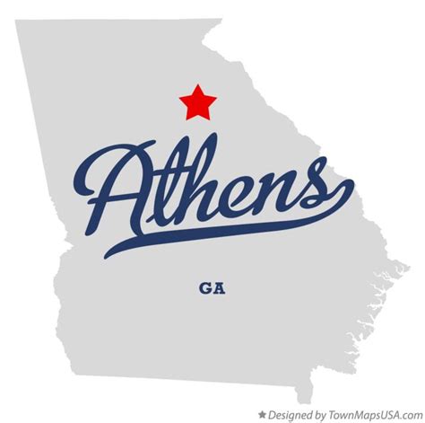 Map of Athens, GA, Georgia