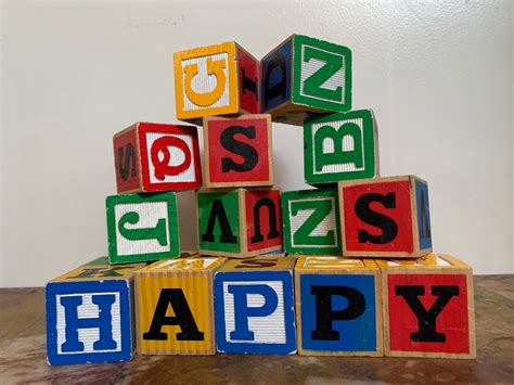 Vintage Set of Alphabet Wood Blocks for Toddlers Kids Gift - Etsy