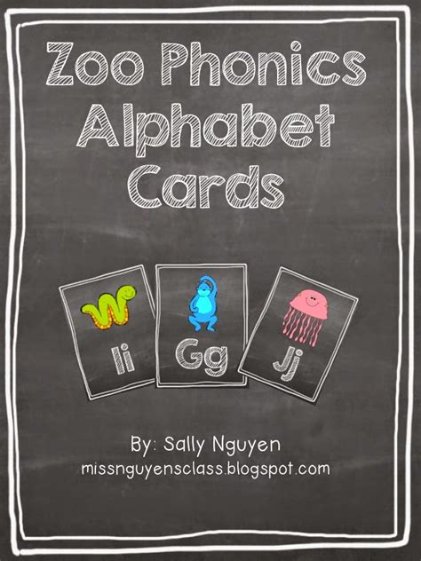 Miss Nguyens Class Zoo Phonics Chalkboard Alphabet Cards