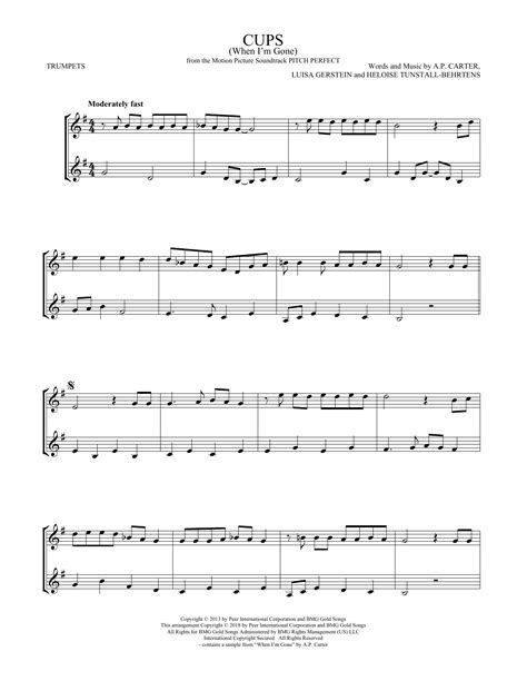 Cups When Im Gone From Pitch Perfect By Anna Kendrick Sheet Music