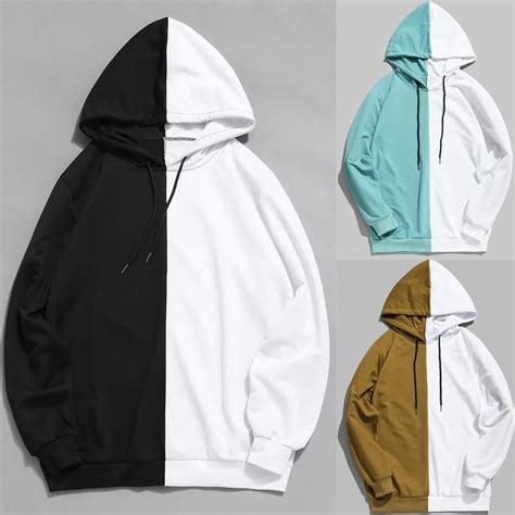 2019 Hoodie Sweatshirt Brand Men Casual Patchwork Slim Fit Hoodie Outwear Hip Hop Hood