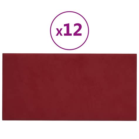 Vidaxl Pannelli Murali Pz Rosso Vino X Cm Velluto M