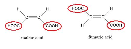 Maleic Acid And Fumaric Acid Are The Cis And Trans Isomers Quizlet