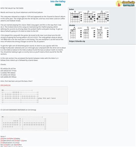 Chord: Into the Valley - tab, song lyric, sheet, guitar, ukulele ...