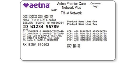 Aetna Insurance Card