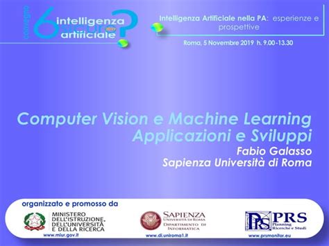 Computer Vision E Machine Learning Applicazioni E Sviluppi PPT