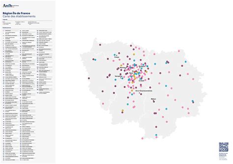 Carte des établissements en Ile de France ANFH