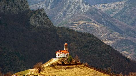 HD wallpaper: bulgaria, church, balkan mountains, landscape, view ...