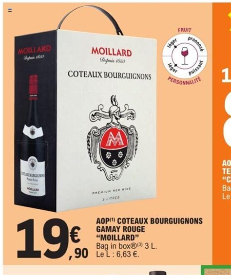 Promo Aop Coteaux Bourguignons Gamay Rouge Moillard Chez E Leclerc