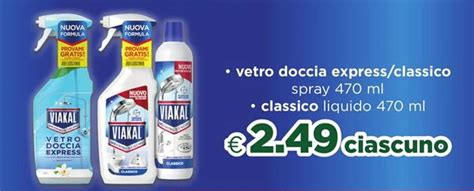 VIAKAL Vetro Doccia Express Classico Spray 470 Ml Offerta Di Acqua