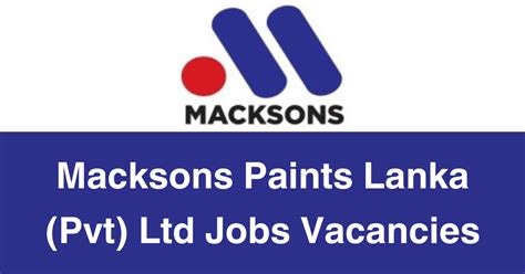 Graphic Designer Job Vacancy At Macksons Paints Lanka Pvt Ltd