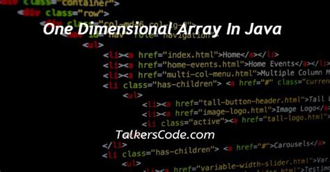 One Dimensional Array In Java