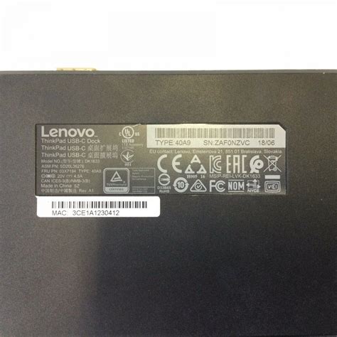 Lenovo Thinkpad Hybrid Usb C Docking Station Type 40a9 Includes Usb And Power Cable Bufferstock